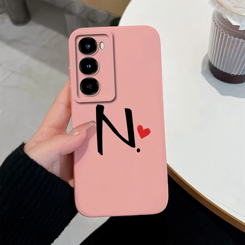 Cute Couple Letters Pattern Lens Protection Soft Silicone Advanced Anti-Fall Fingerprint Resistant Phone Case