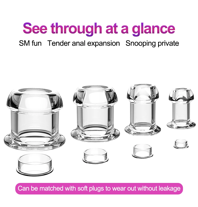 Hollow Anal Plug Dilator Prostate Massager Sextoy Vagina Anchor Shower Enema