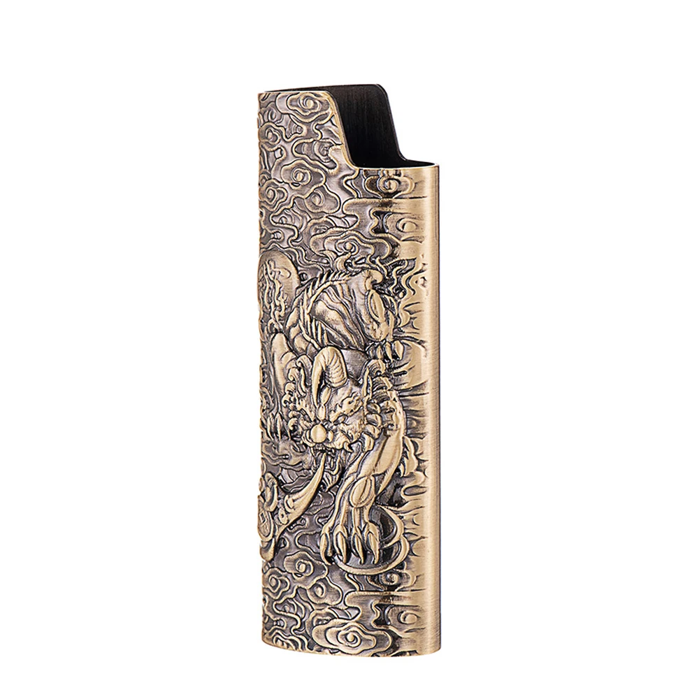 Exquisite 3D Embossed Dragon Metal Lighter Case