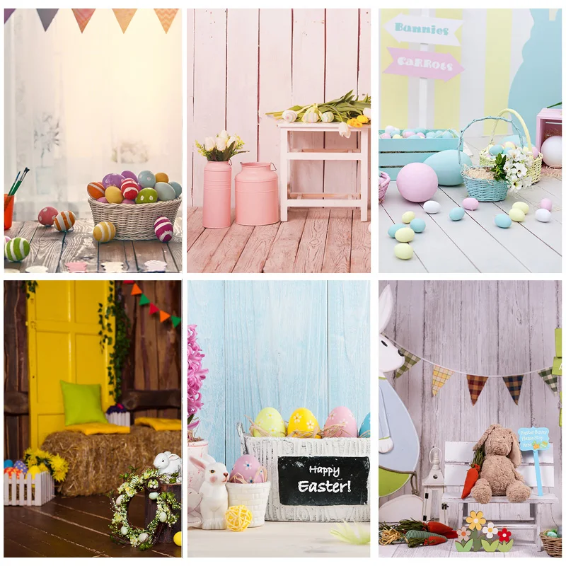 Easter Eggs Rabbit Photography Backdrops Photo Studio Props Spring Flowers Child Baby Portrait Photo Backdrops  21430 CJ-02 yeele photography for background grass farm flowers wooden board baby photo backdrops for photo shoot props photocall photophone