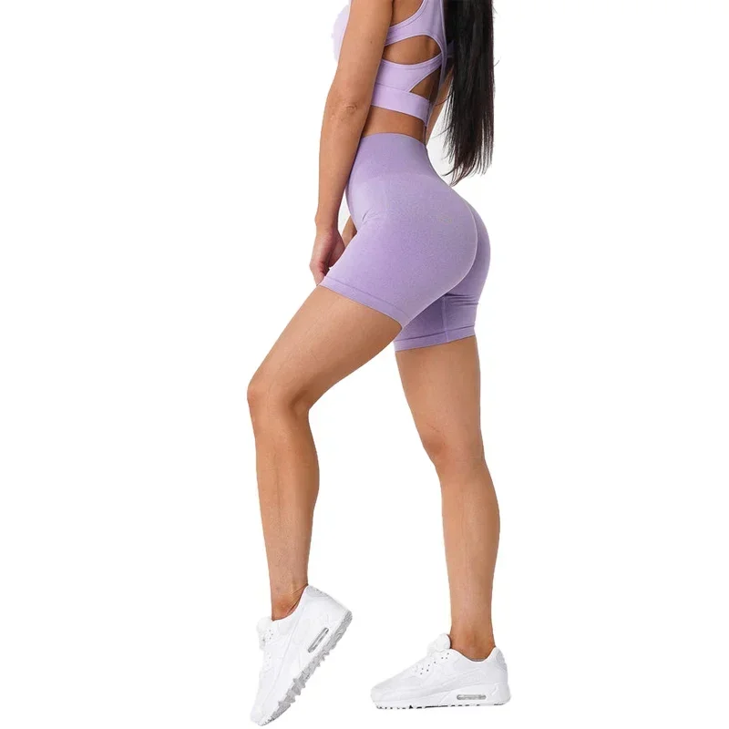 Seamless Pro Shorts Spandex Shorts Woman Fitness Elastic Breathable Hip-lifting Leisure Sports Running 4
