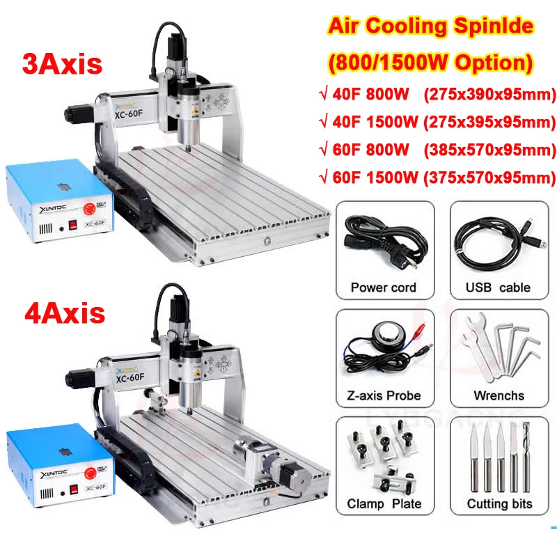 

CNC Wood Engraving Machine 800W 1500W ER11 USB Port 3axis 4axis Metal Cutting Router Engraver Kit Linear Guide For Milling PCB