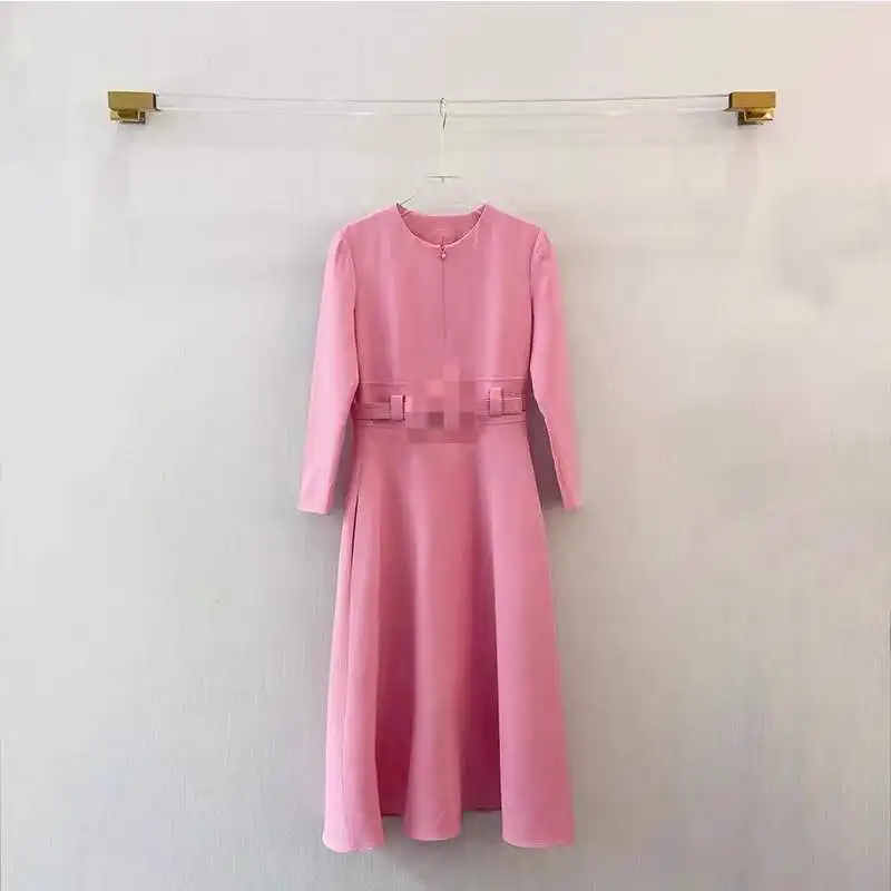 Arlenesain 2022 custom pink color real cotton silk long women dress
