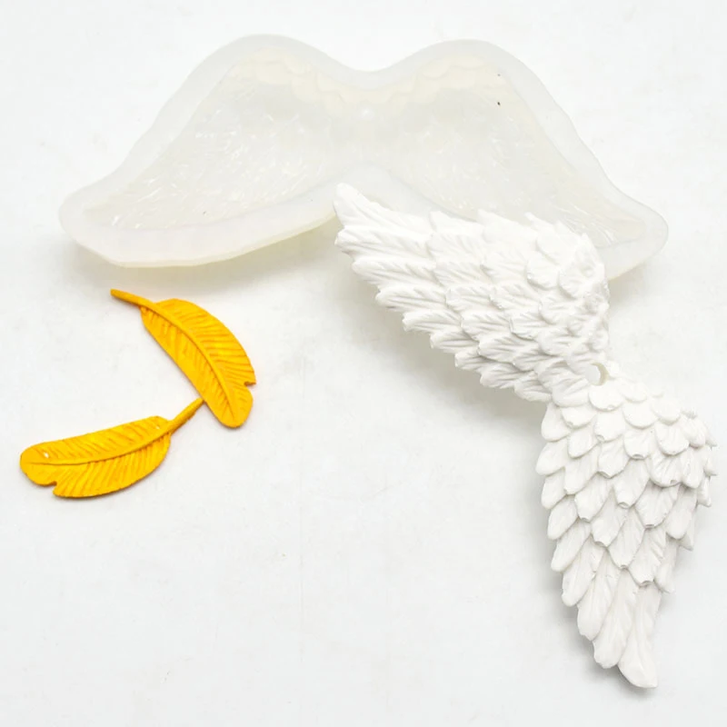Silicone Mold Angel Wing Necklace Pendant Resin Mould for DIY Craft Cake Baking Candy Cupcake
