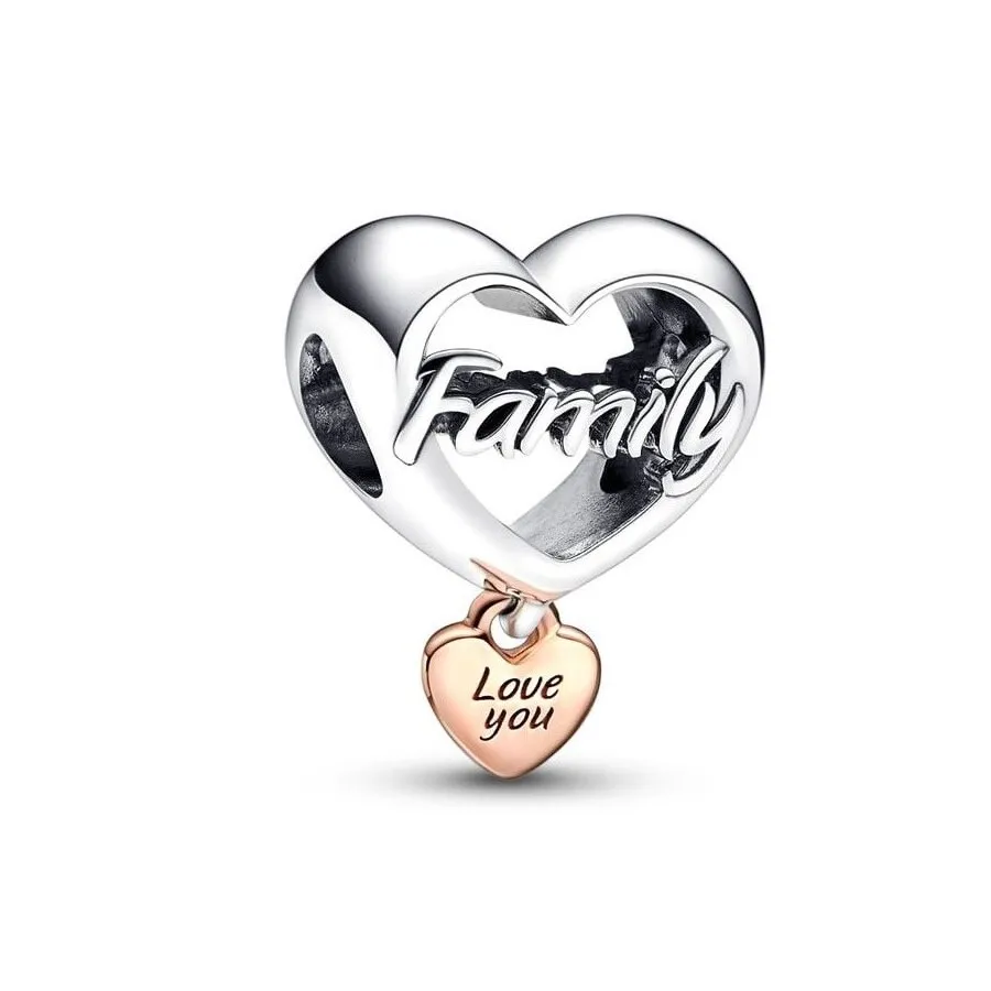 Hot Sale Family Tree Dad&Mum Sister Daughter Hearts Charm Beads Fit Original European 925 Silver Bracelet DIY Women Jewelry GIft 4
