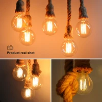 Vintage Retro Hemp Rope Pendant Lights Hanging Lamp E27 AC 85-265V Industrial Decor Home Restaurant Pendant Lamp Edison Hanglamp - Image 6