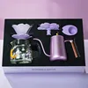 Hand Made Gift Box Set 550ml Sharing Pot Coffee Maker Machine Ceramic Filter 304Stainless Steel Purple/Plink 1