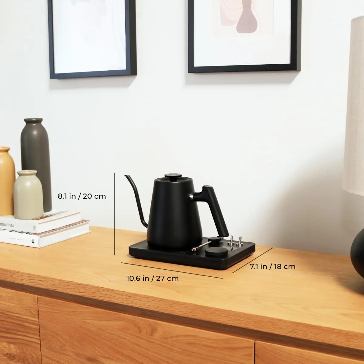 Kettle  Pour Over Coffee & Tea  Turntable Design Water Boiler Quick Heating & Temperature Control Black 2