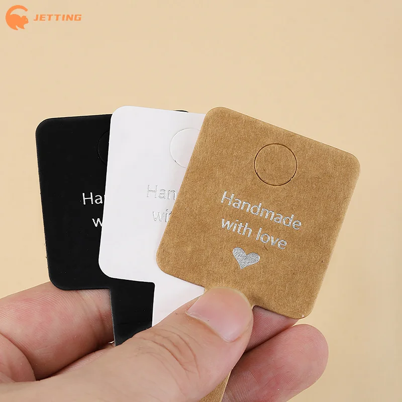 50개 4x10cm 자가 접착 팔찌 디스플레이 카드 보석 홀더 종이 파우치 소규모 비즈니스 포장 재료 용품