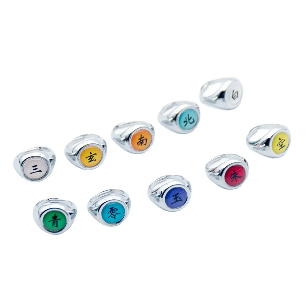 Anime Cosplay Ninja Ring Akatsuki Itachi Ring for Women Men Metal Finger Jewelry Accessories