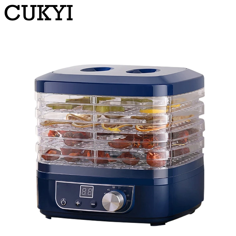 CUKYI Dried Fruit Vegetables Herb Meat Machine Household MINI Food Dehydrator Pet Meat Dehydrated 5 Trays Snacks Air Dryer EU fruit dryer