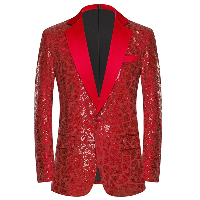 Mode Männer Pailletten Anzug Jacke neue Männer luxuriöse Hochzeit Tanz Party Performance Kleid männliche Blazer Mäntel