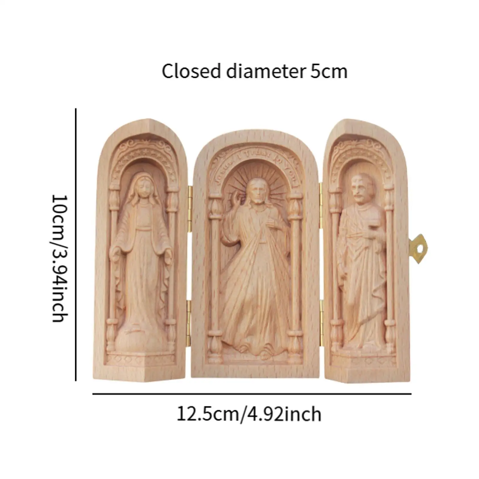 Catholic Wooden Statue Home Prayer Ornament for Cabinet Decor Centerpiece