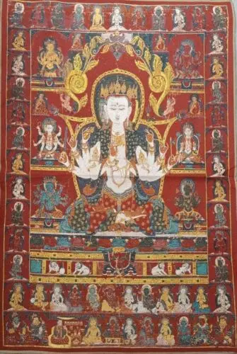 

36”Tibetan Silk Hand embroidery Buddha of Nepal Thangka Tibet Tara Statue #43