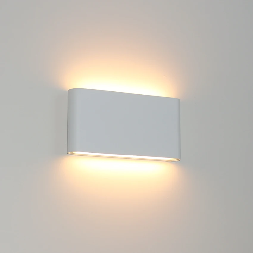 6W/12W 방수 야외/실내 LED 벽 조명 현대 미니멀 벽 램프 발코니 베란다 정원 및 침실 장식