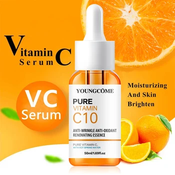 Vitamina C Essenza per il viso Acido ialuronico Pelle scura Illumina Siero Dissolvenza Linee sottili Idratante Riparazione Siero opaco Cura della pelle del viso 1