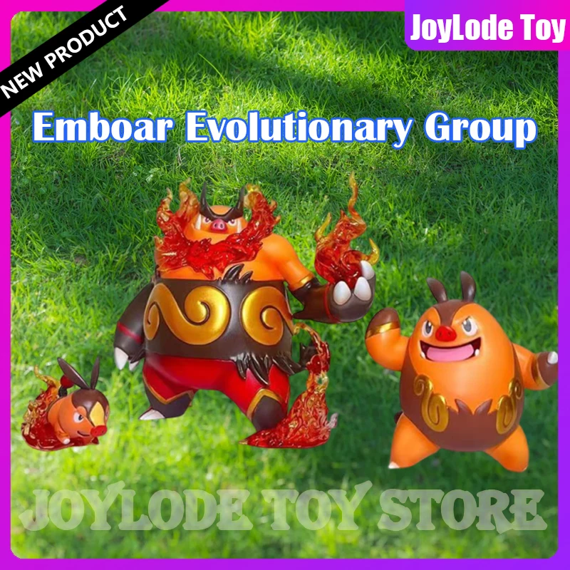 Neue Emboar Anime-Figuren BKM Emboar Evolutionary Group Figur PVC-Statue Sammlermodell Desktop-Dekoration Spielzeug Geburtstagsgeschenk