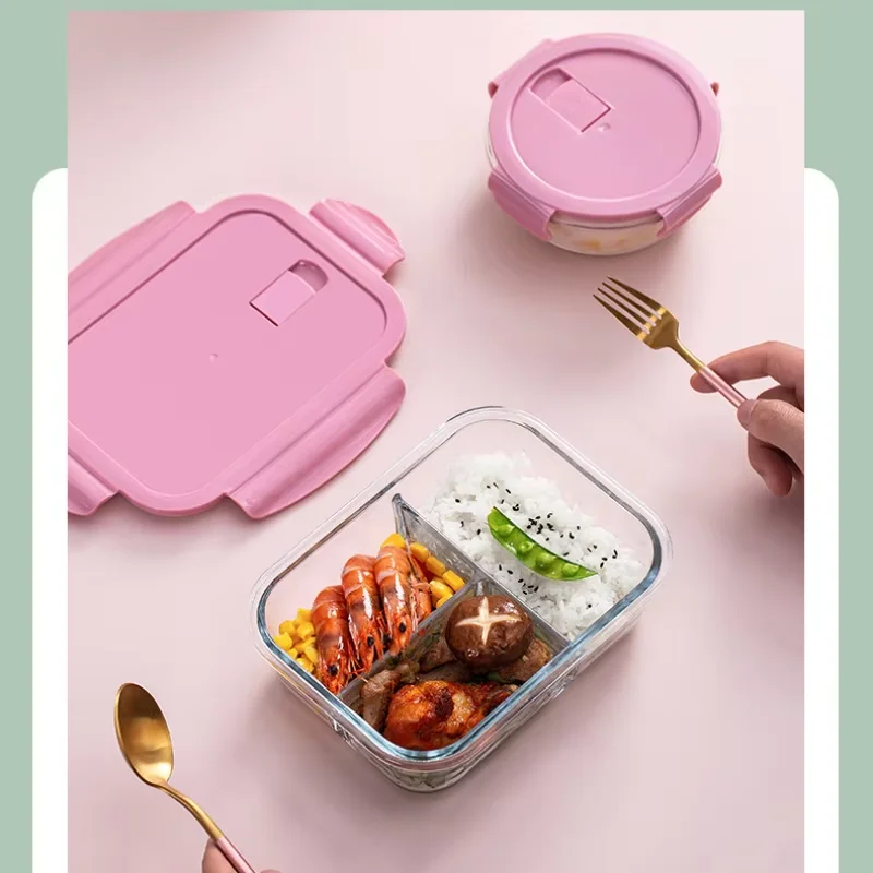 [10-Pack] Glass Meal Prep Containers Lids Food Storage Containers Snap Locking Lids, Airtight Lunch Containers 3