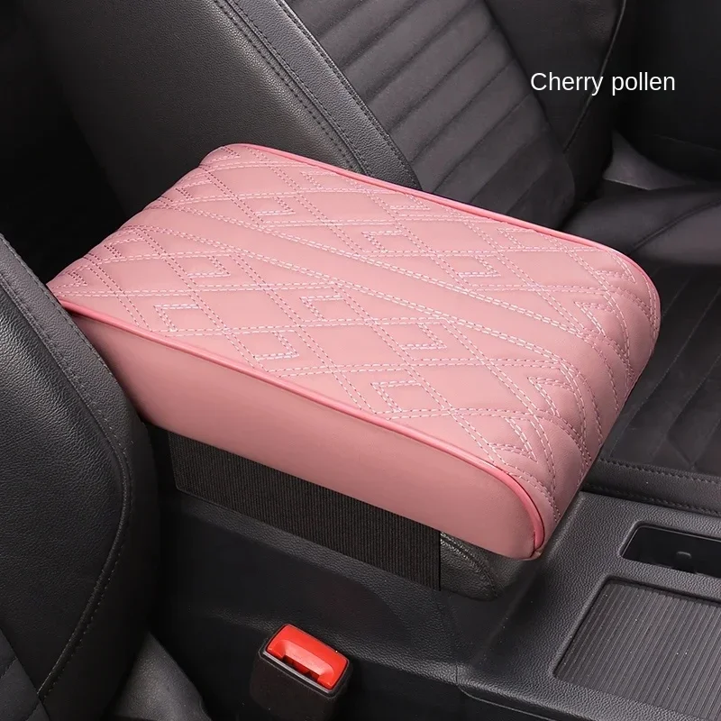 thumbnail image 1 of Alfombrilla para reposabrazos de coche de cuero sintético con bordado de ondas, protección para reposabrazos de consola central, almohadilla para caja de almacenamiento de reposabrazos de coche, 1 of 5