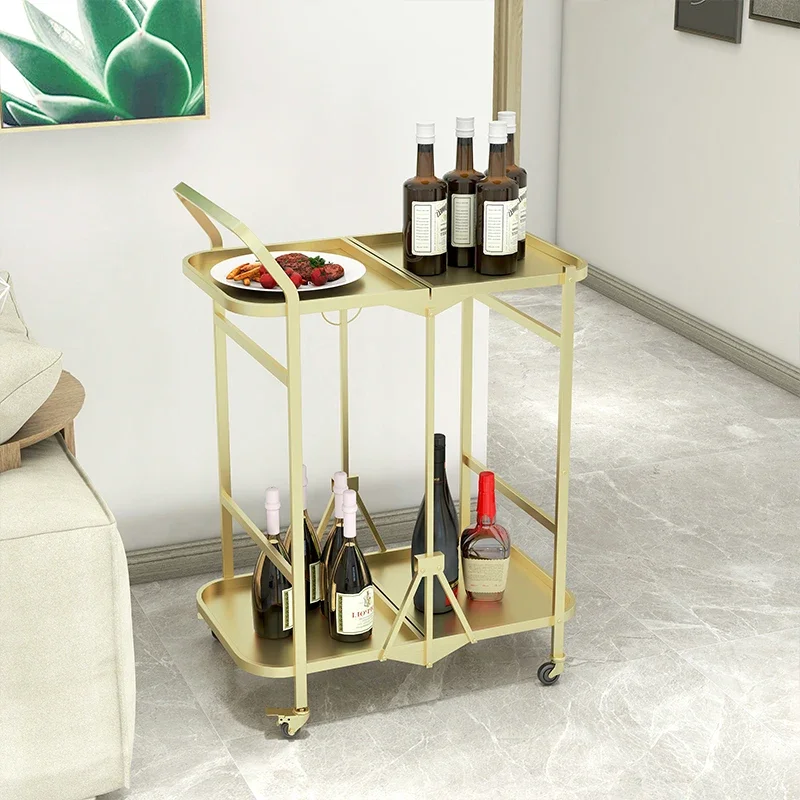 Restaurant Living Room Trolleys Household Folding Lockers Coffee Shop Hotel Kitchen Islands Dining Room Storage Cart with Wheels