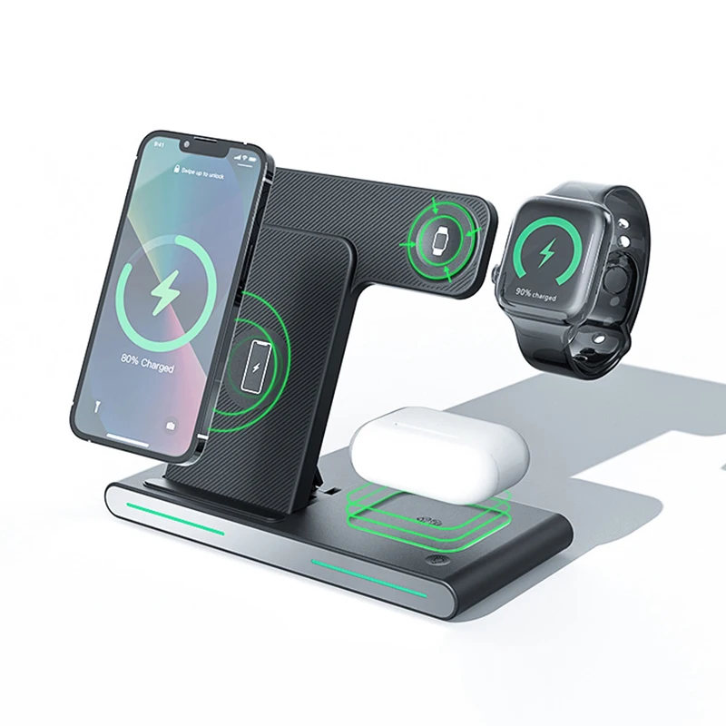 

15W Fast Wireless Charger Dock Station For iPhone 14 13 12 11 XS XR X 8 Apple Watch 8 7 6 SE 5 AirPods 3 Pro Charging Stand