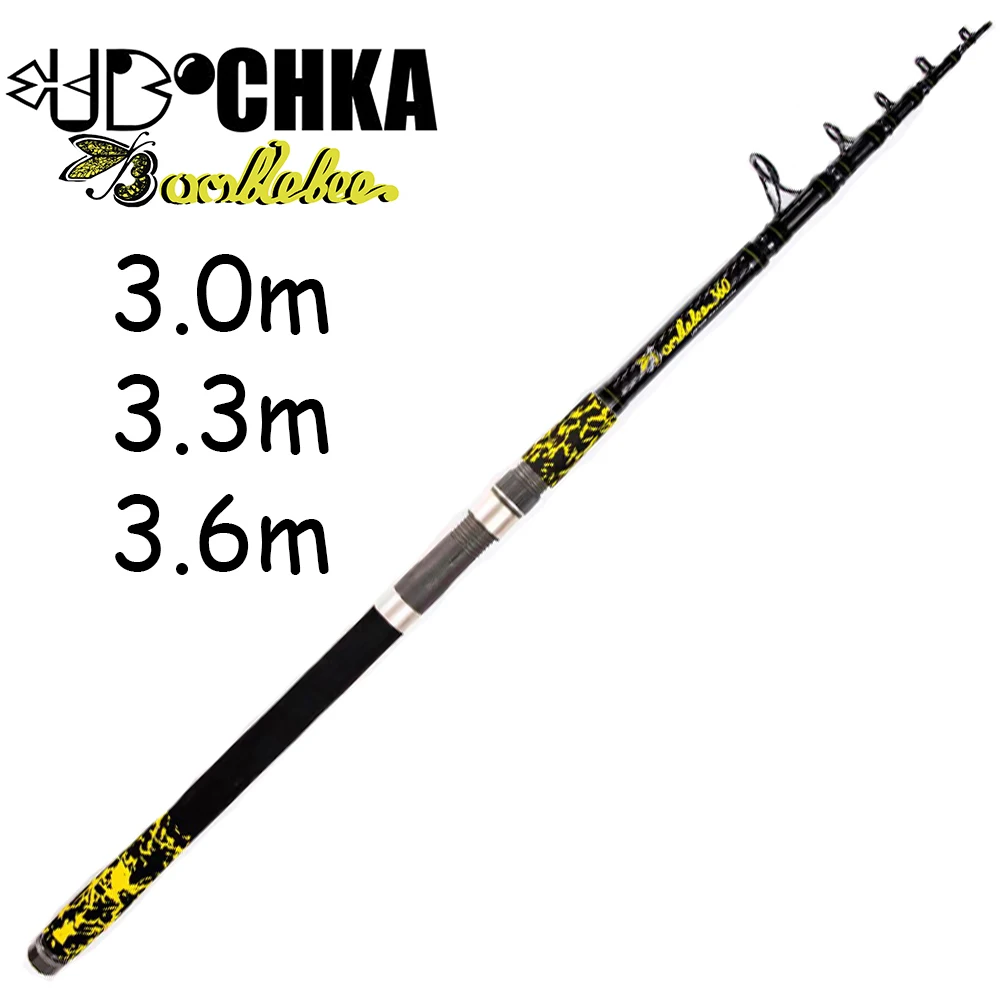 Telescopic Carbon fishing rod Bumblebee UDOCHKA 300 cm 330 cm 360 +3 tips 20-160 g
