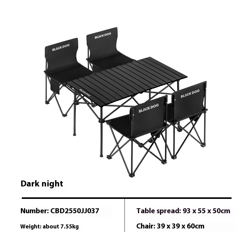 CYGNUS Black シグナス　Camping Club Naturehike BLACKDOG Xi Yue One Table Four Chair Carbon Steel Easy
