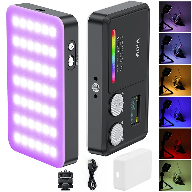 

VRIG VL140 RGB 360 Full Color Video Light Portable RGB Camera Light 3600mAh 2500-9000K LED Panel DSLR Photography Lighting