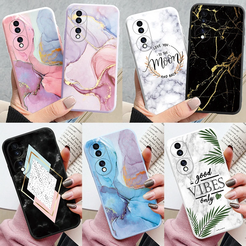 Elegant Marble Pattern Protective Silicone Phone Case - Soft, Durable, Fashionable Design