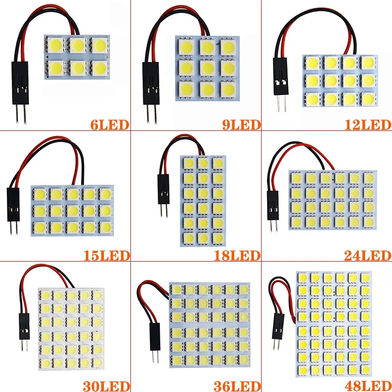 

1PCS C5W LED Bulb C10W Festoon 31mm 36mm 39mm 41mm T10 W5W LED Light COB 12V 6500K White Car Interior Dome Reading Trunk Lamps