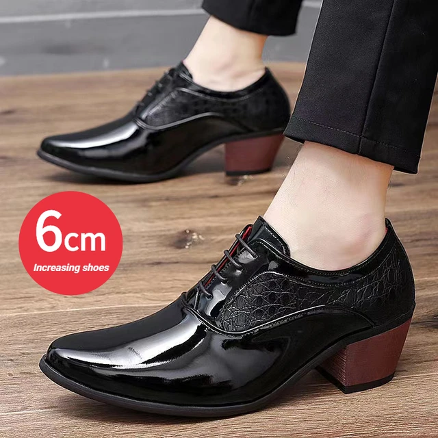 Mens Trendy Star Print Lace Smart Casual Shoes Outdoor Rubber Sole High  Heels Dress Shoes | 24/7 Customer Service | Temu