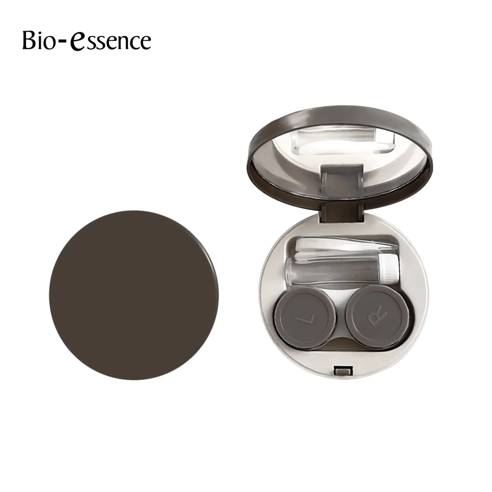 Bio-essence Colored Contact Lens Box with Tweezer Suction Stick Set Portable Storage Container Travel Easy Carry Milk Tea Case contact lenses tools