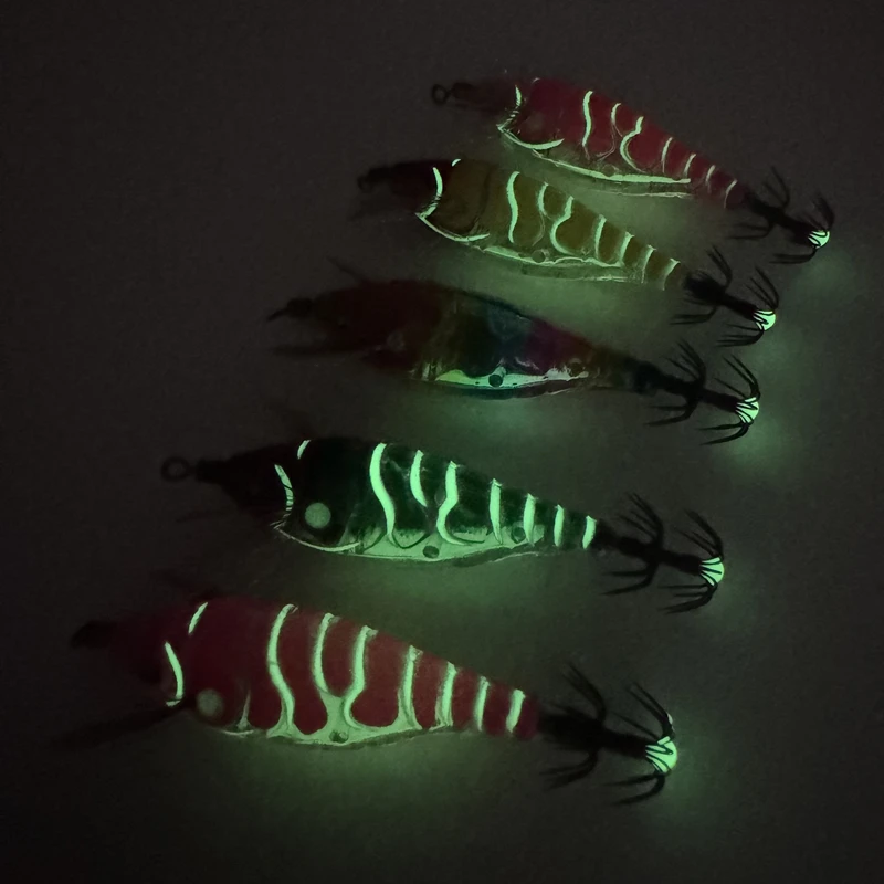 Leuchtender hölzerner Garnelen-Tintenfisch EGI-Jig Vertikaler Jigging-Köder Octopus Garnelen Tintenfisch Tintenfisch Angelköder Köder Japan Haken – Detail 9