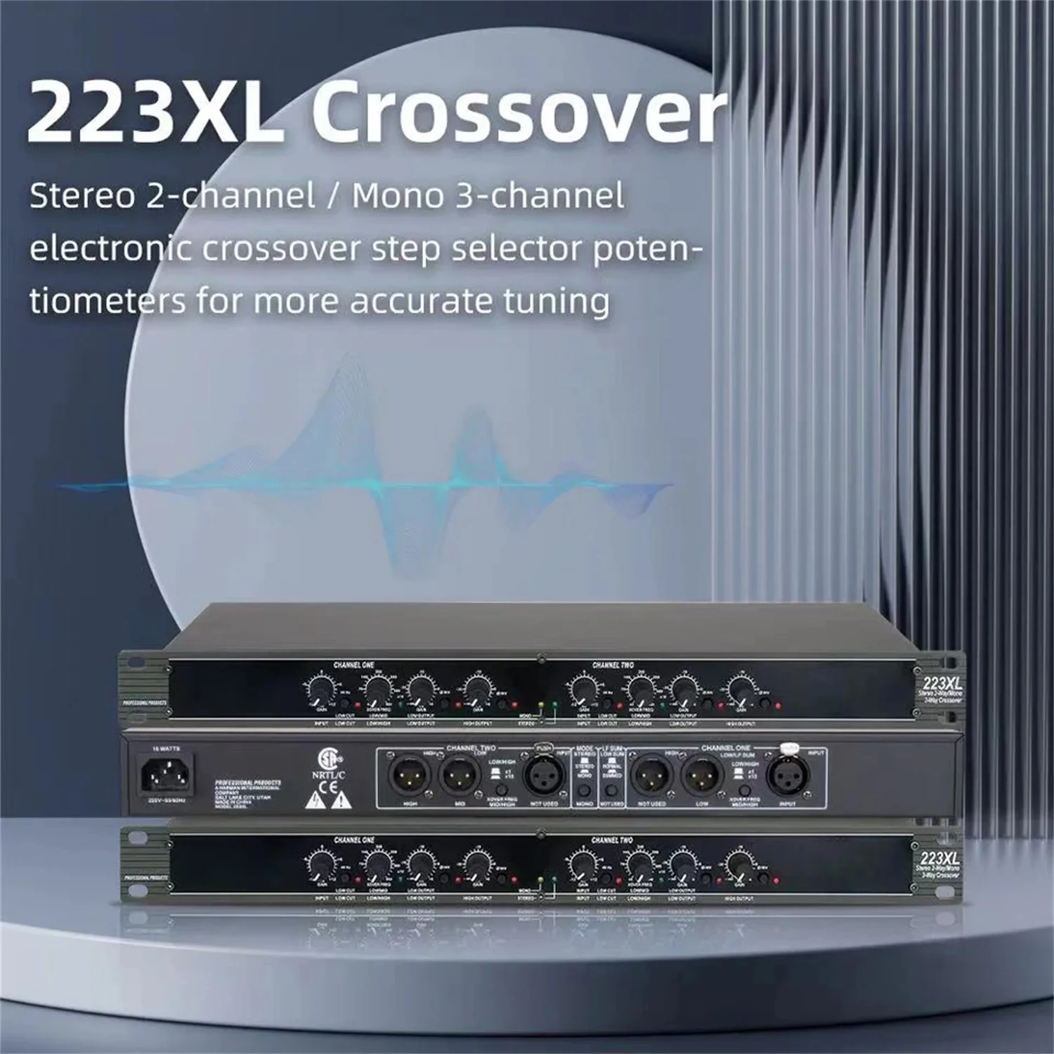 GAX-223XL/223XS Professional Audio Processor Electronic Divider 2-Divider Monochannel 3-Divider Stage Suitable