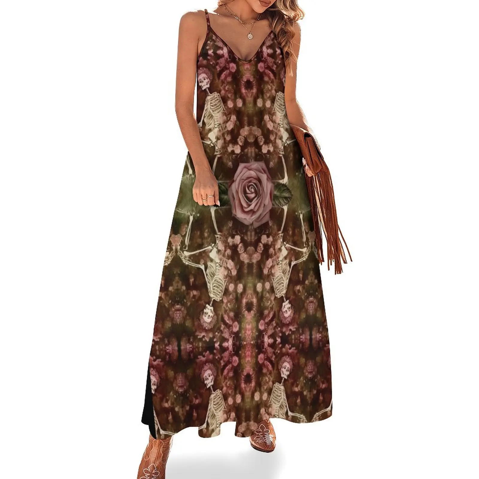 

Vintage Rose Sleeveless Dress purple dress long dress women vintage