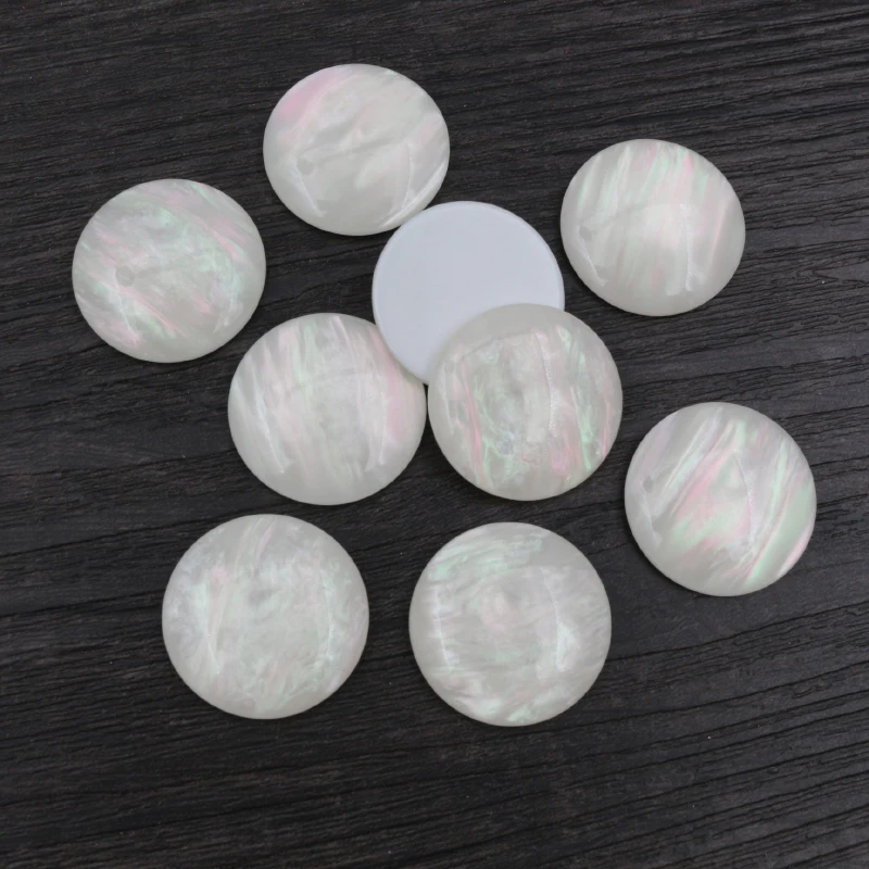 새로운 패션 8mm 10mm 12mm 20mm 25mm 화이트 쉘 컬러 플랫 백 수지 카보 콘 카메오 DIY 쥬얼리 제작 액세서리