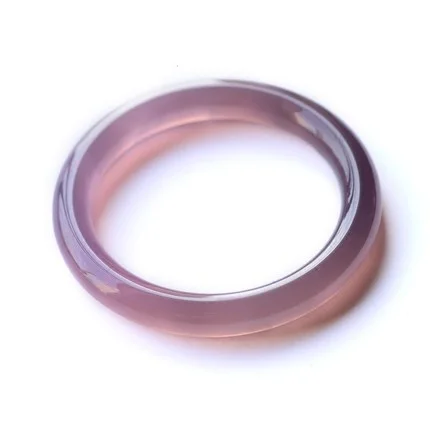 Jewelry Lucky Accessories Natural Imperial Purple Ice Round Lavender Chalcedony Agate Jade Stone Retro Style Bracelet Bangle