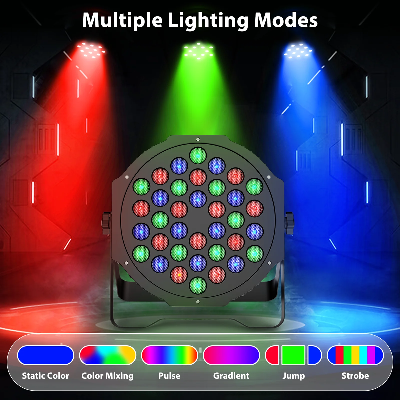 Yiflamefly 4Pcs 20W 36LED Par Lights RGB Stage Lights with Wireless Remote Sound DMX512 DJ Light For Party Stage Effect Lighting 3