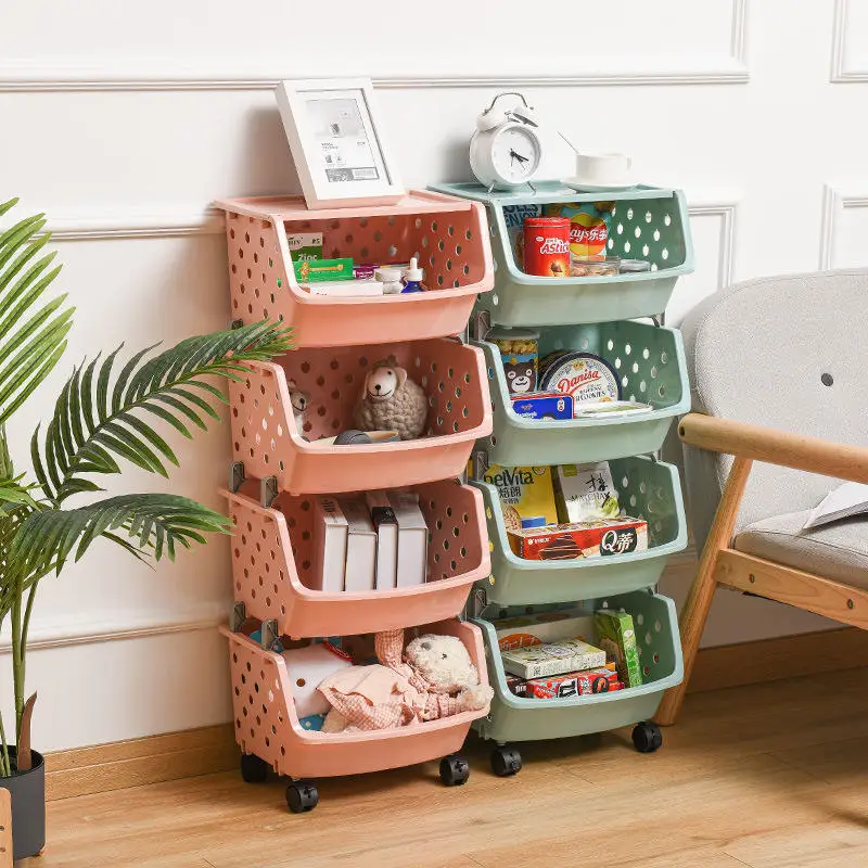 

Stackable Hollow Storage Basket Fruit Vegetable Organizer Shelf For Home Kitchen Tool Bathroom Portable Practical Convenient