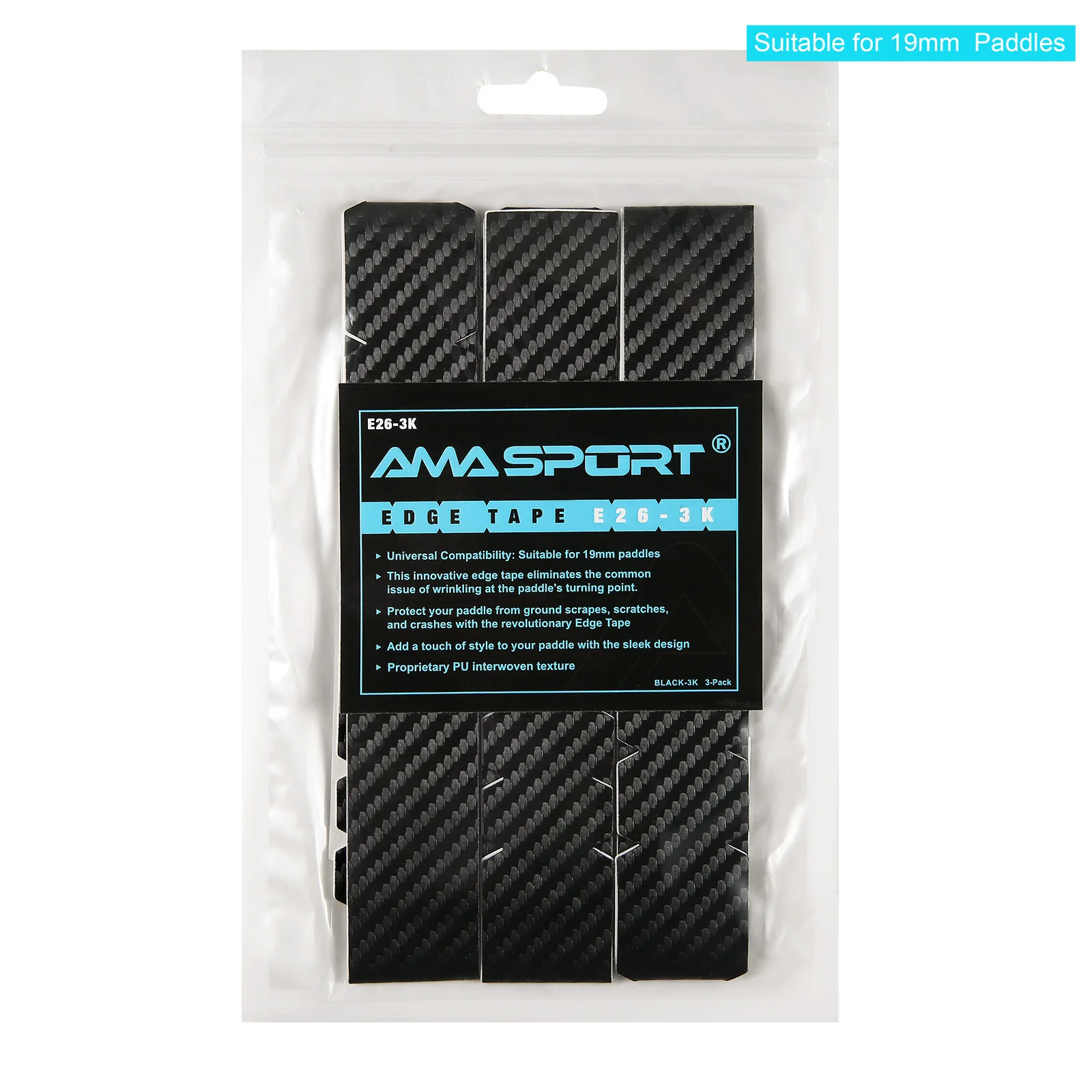 AMASPORT2 Thickened Pickleball Paddle Protection Tape Paddle Edge Guard Head 3K Textured Tape Protector Pickle ball Accessories pickleball paddle tape