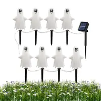 Halloween Walkway Lights Waterproof Solar Ghost Stake Lights Ghost Pathway Lights Halloween Pathway Lights Ghost Decorations For 1