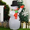 Christmas Inflatable Snowman with Colorful Rotating LED Lights Blow Up Snowman Outdoor Lawn Yard Garden Xmas Holiday Decorations 3