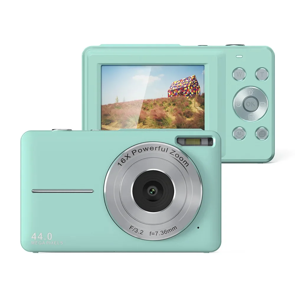 thumbnail image 1 of Mini cámara Digital de 1080P y 2,4 pulgadas, grabadora de vídeo recargable con Zoom 16x, videocámara pequeña compacta de 44MP para niños y principiantes, regalos, 1 of 4