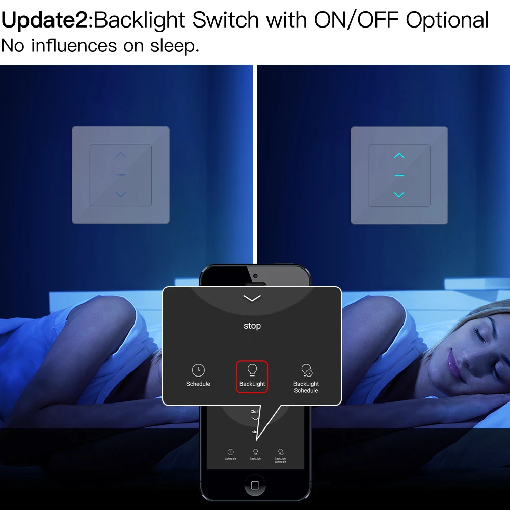 WiFi Smart Curtain Switch with Touch Design