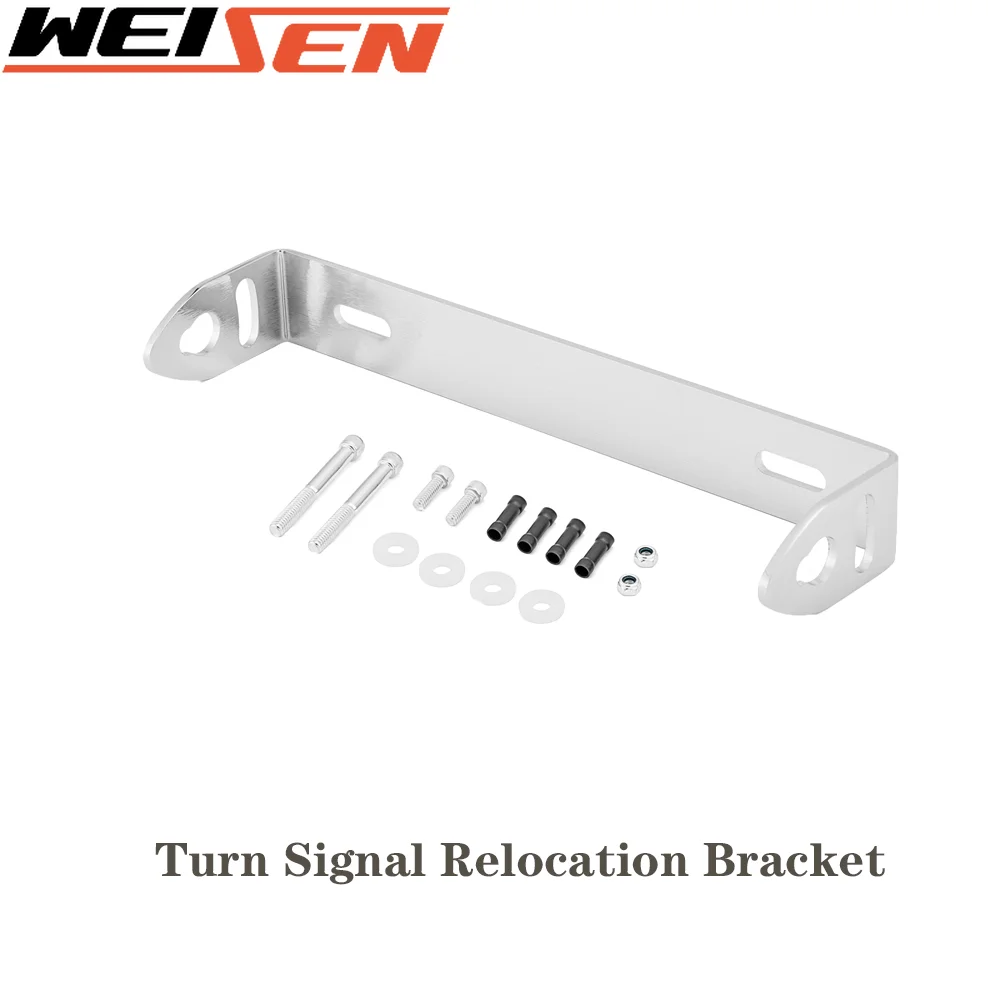 

Universal Motorbike License Plate Mounted Turn Signal Relocation Kit Heavy-duty Steel Motorcycle Accessories Relocate Signals