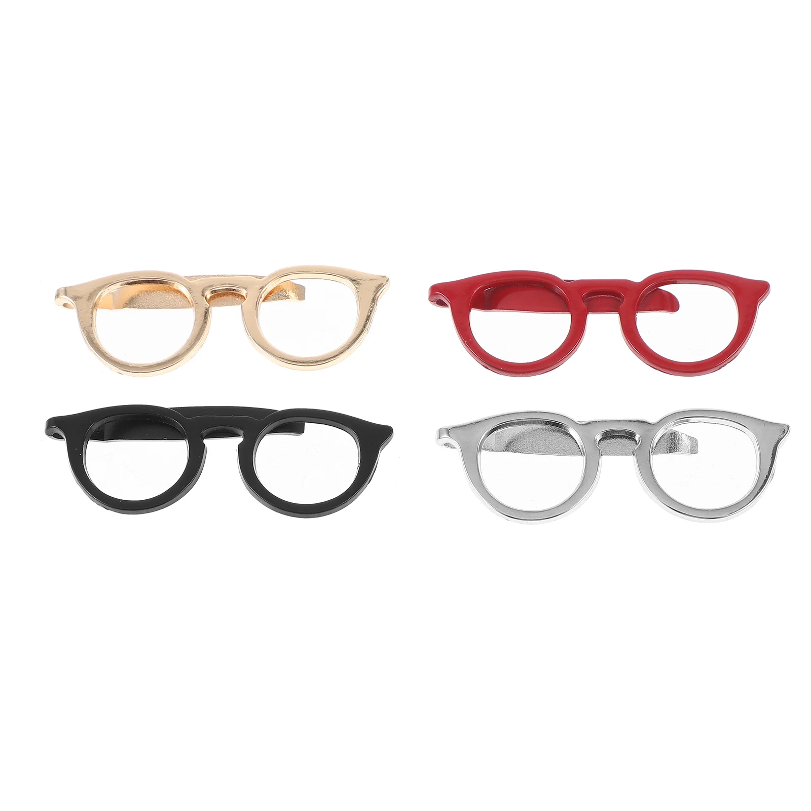 

4pcs Tie Clips for Men Glasses Tie Pin Tie Clips Suit Tie Clasps Tie Pinch Clips
