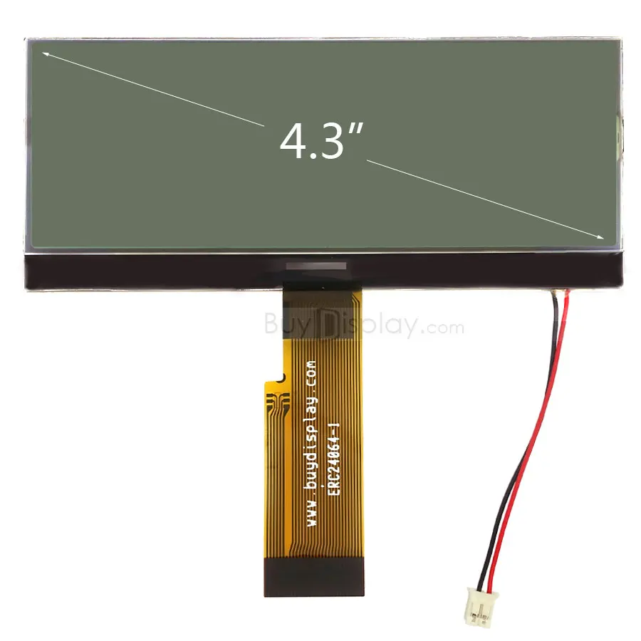Serial 240x64 COG Monochrome LCD Graphic Module,Black on White, With Free Connectors