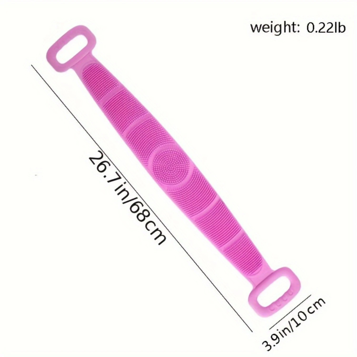 Silicone Body Scrubber Bath Brush, Exfoliating Shower Brush Bath Belt With Extra Long Strip And Handle For Easy Back Exfoliating
