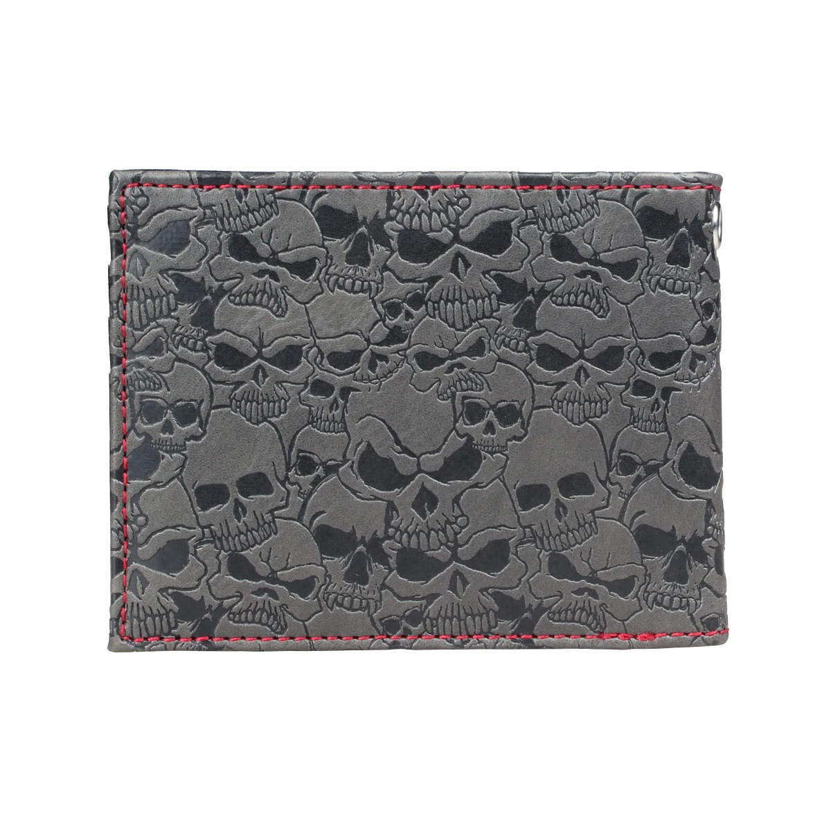 PU Wallet Skull Head Men Women Bifold Card Bag