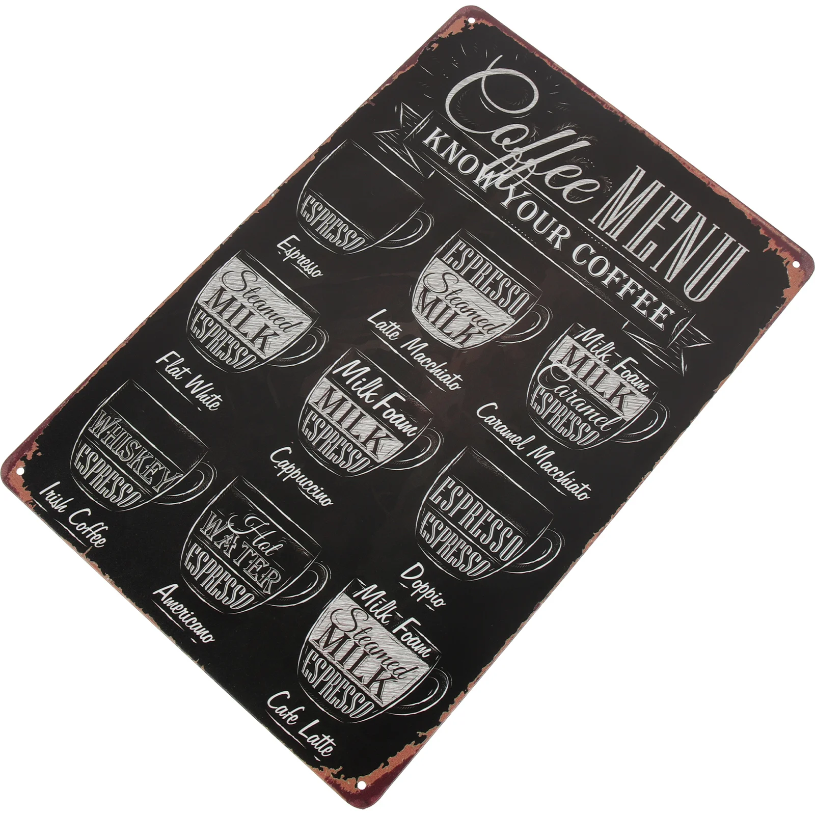 

Coffee Tin Menu Poster Sign Vintage Old Style Metal Poster Wall Coffee Shop Bar Decor for Home Party Decoration